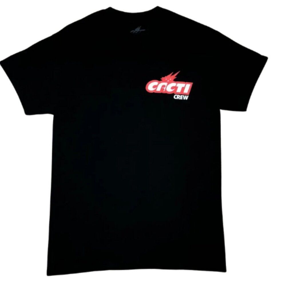 Cacti Crew Travis Scott 100% Cotton Black T-shirt Size Small Streetwear